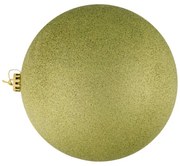 DECOLED Plastová guľa, 30 cm, jablkovo zelená, trblietavá