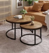 OKRÚHLY KONFERENČNÝ STOLÍK LEONARDO 2 v 1 DUB STIRLING + ČIERNY PODSTAVEC