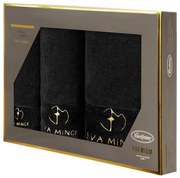 FROTÉ UTERÁK EVA MINGE GAJA SADA 1KS 30X50 CM, 1KS 50X90 CM, 1KS 70X140 CM ČIERNA