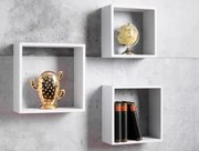 Sada nástenných regálov(3 ks) Shelvy Cub, biela%