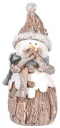 Vianočná dekorácia Snehuliak, polyresin, 15 cm