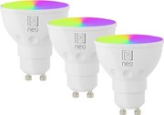 Immax NEO 07724CDO-SADA 3xLED RGB stmievateľná žiarovka GU10/4,8W/230V Wi-Fi Tuya+diaľkové ovládanie