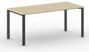 Rokovací kancelársky stôl PRIMO INFINITY, 180x90 cm, čierna podnož, breza