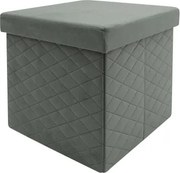 Taburet s úložným priestorom Maxim, šedá látka%