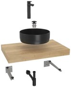 Hansgrohe Dolce kúpeľňová zostava siko s doskou pod umývadlo 80x8x50 cm dub halifax KSETDO10