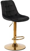 Barová stolička ARCOS zamat čierna/zlatá