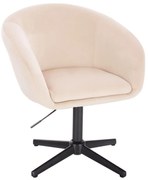 LuxuryForm DESIGN Stolička VENICE VELUR na čiernom kríži - krémová