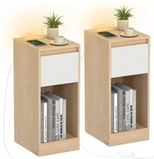 Set dvoch nočných stolíkov s LED osvetlením LET710Y01 (2 ks)