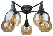 Prisadený luster STAR 5xE27/60W/230V čierna/dymová béžová