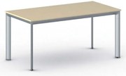 Rokovací kancelársky stôl PRIMO INVITATION, 160x80 cm, sivostrieborná podnož, breza