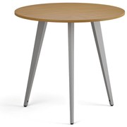 Konferenčný stôl PRIMO VIBE, priemer 80 cm, sivostrieborná podnož, buk