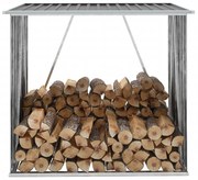 Záhradná kôlňa na drevo antracitová 163x83x154 cm galvanizovaná oceľ 47091