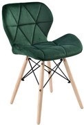 Jedálenská stolička MURET zamatová, tmavozelená