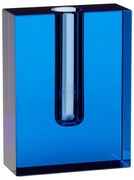 Modrá sklenená váza Hübsch Sena, výška 12 cm