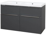 Mereo Mereo, Mailo, kúpeľňová skrinka s umývadlom z liateho mramoru 121 cm, chrómové madlo, MER-CN533M