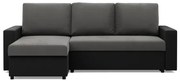 Rohová rozkladacia sedačka LUNA popolová / čierna