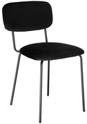 Jedálenská stolička LOUIS zamatová, čierna