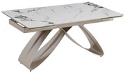 Stôl MATEO 160–240 cm biely mramor/kašmir