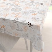 Biante Bavlnený obdĺžnikový obrus Sandra SA-526 Hnedé vlčie maky na bielom 50x100 cm