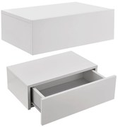 InternetovaZahrada Sada 2 závesných nočných stolíkov - biela