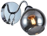 Nástenné svietidlo Connor, 1x grafitové sklenené tienidlo, ch