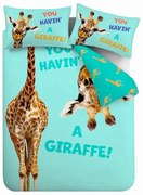 Tyrkysové detské obliečky na jednolôžko 135x200 cm Havin A Giraffe – Catherine Lansfield