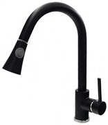 Gamma Taru, vysoká drezová batéria s výsuvným výtokom, čierna škvrnitá, GMA-BT-BP