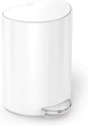 Biely nášľapný kovový odpadkový kôš 6 l – simplehuman
