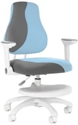 Detská rastúca stolička Neoseat KINDER WHITE PLUS — látka, šedá / svetlo modrá