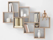 Nástenný regál Laurio, dub sonoma, 11 priehradok%