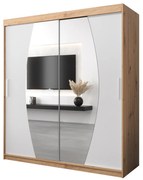 Šatníková skriňa 180 cm Eclipse (dub artisan + biela matná). Vlastná spoľahlivá doprava až k Vám domov. 1063421
