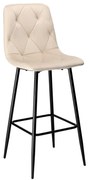 Barová stolička KINGSTON zamatová, čierna / béžová