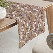 Biante Dekoračný behúň na stôl PML-036 Popínavé kvety na hnedom 20x120 cm