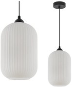 Závesné svietidlo Riffle 4, 1x biele sklenené tienidlo, b