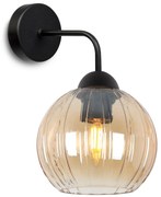 Nástenné svietidlo Costa, 1x medové sklenené tienidlo, b