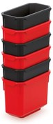 Kistenberg Sada 6 plastových boxov na náradie X BLOCK BOX 140x75x280 čierne / červené