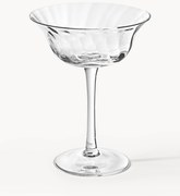 Ručne fúkané poháre na šampanské Swirl, 4 ks