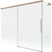 Mexen Rox, L posuvná 2-krídlová vaňová zástena 190 + 90 x 150 cm, 8mm číre sklo, medený matný profil, 8C9L-190-090-65-00