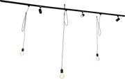 Inteligentný koľajnicový systém čierny 3 reflektory a závesné svietidlo 1-fázový - Cavalux Jeana