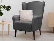 Kreslo ušiak Canto, tmavo šedá tkanina%