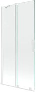 Mexen Velar, 2-krídlová posuvná vaňová zástena 90 x 150 cm, 8mm číre sklo, biely profil, 896-090-000-01-20