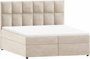Béžová boxspring posteľ s úložným priestorom 180x200 cm Flip – Ropez