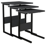 Odkladací stolík Sali Black, 3 ks