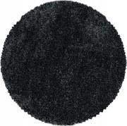 Ayyildiz, Kusový koberec Fluffy Shaggy 3500 anthrazit kruh, 80x80 (priemer) kruh, šedá, obývacia izba