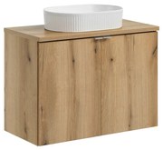 Závěsná skříňka Nova Oak Beyond II s deskou a umyvadlem 80 cm dub coast evoke