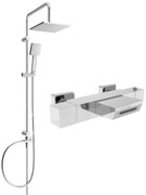 Mexen Tord, sprchový set s dažďovou sprchou a CUBE termostatickou vaňovou batériou, chrómová, 77360200-00