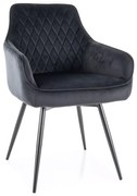 Jedálenská stolička MARLO VELVET čierna