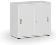 Kancelárska skriňa so zasúvacími dverami PRIMO WHITE, 800 x 420 x 740 mm, biela