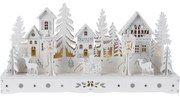 LED Zimná krajina biela, 10x LED, 30 cm, 2x AA