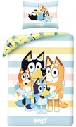 Bavlnené posteľné obliečky Bluey a jej rodina - 100% bavlna, zapínanie na zips - 70 x 90 cm + 140 x 200 cm